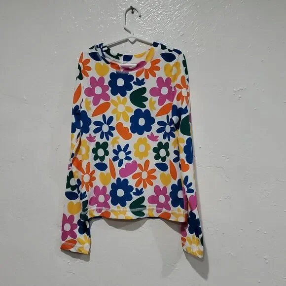 Hanna Andersson Print Rashguard Top in Colorful 70s Floral Size 12 - Picture 2 of 7